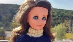 Muñecas españolas modernas: Fanny conjunto Guadarrama punto azul ref.1014, con mechas, cintura articulada. Fany de Vicma años 70
